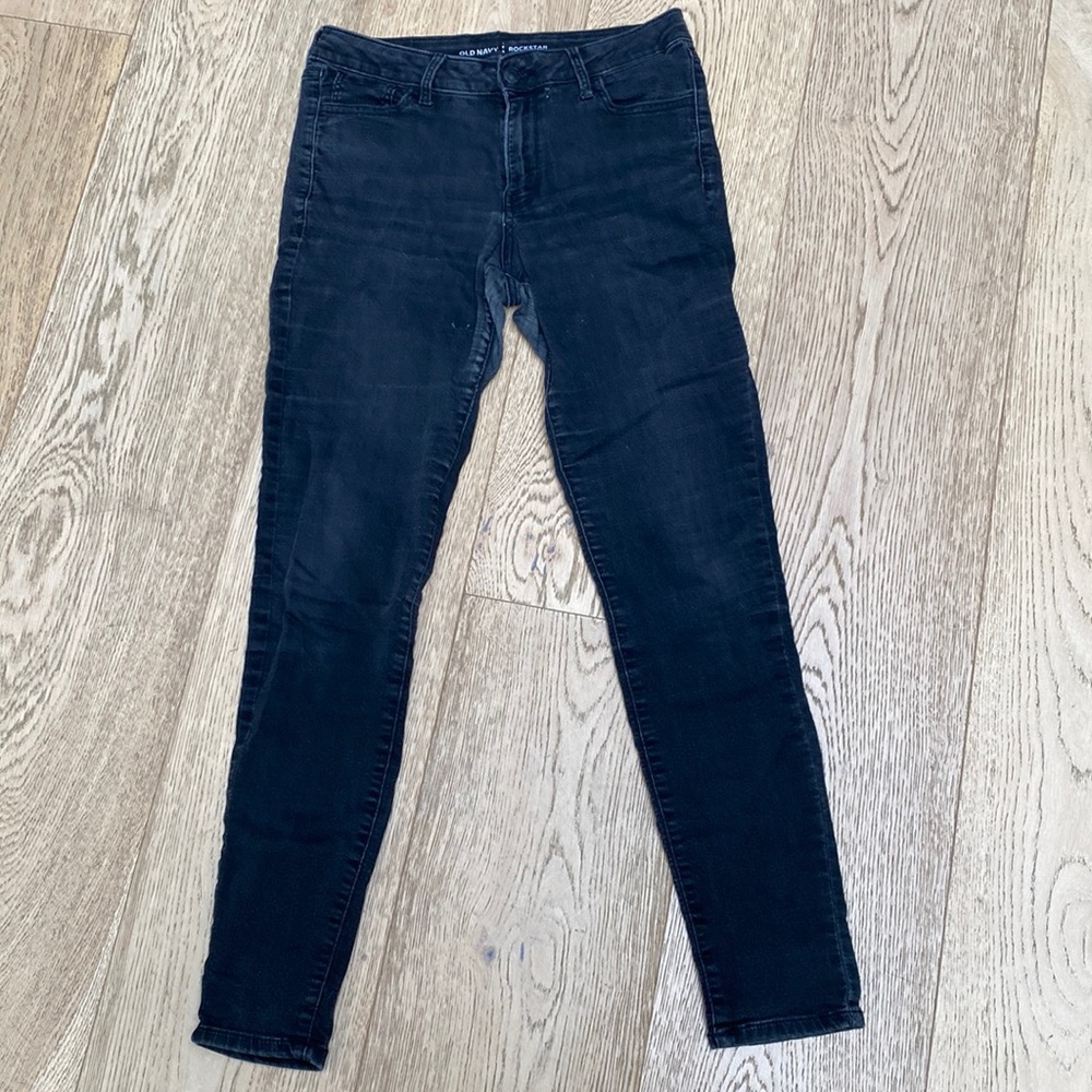 Black denim fitted jeans